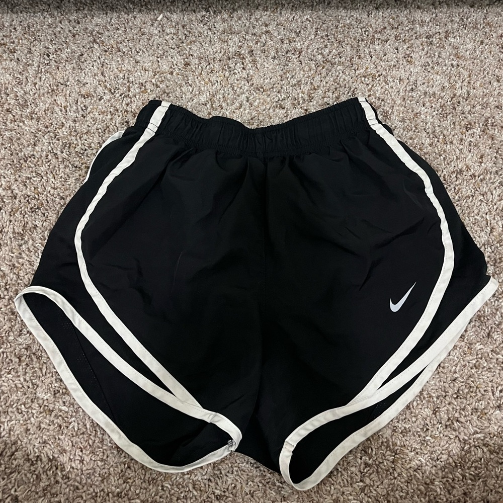 Black and white nike athletic shorts (size small)